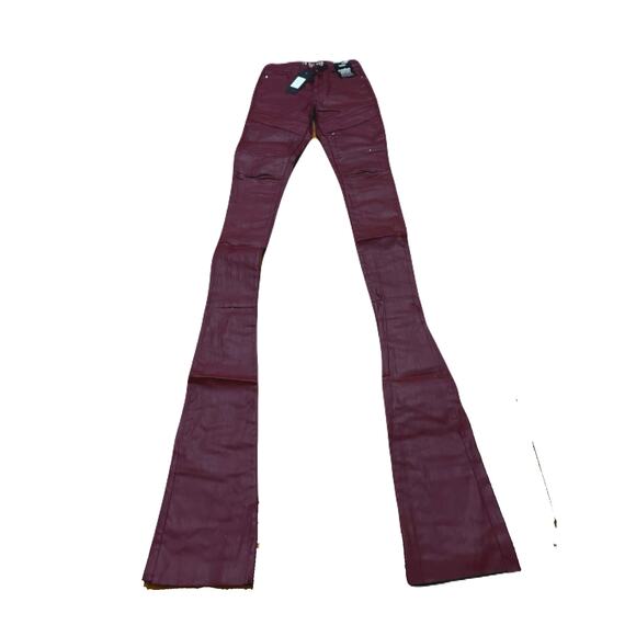 Si Tu Veux Gordon Jean’s Burgundy Wax Superstack  Size 30 - Picture 2 of 6